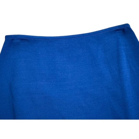 St. John Navy Blue Pencil Skirt Ruffle Hem Wool Blend Knee Length Classic Size 0 - Picture 5 of 12